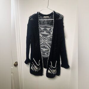 Miami Black and White Knit Cardigan